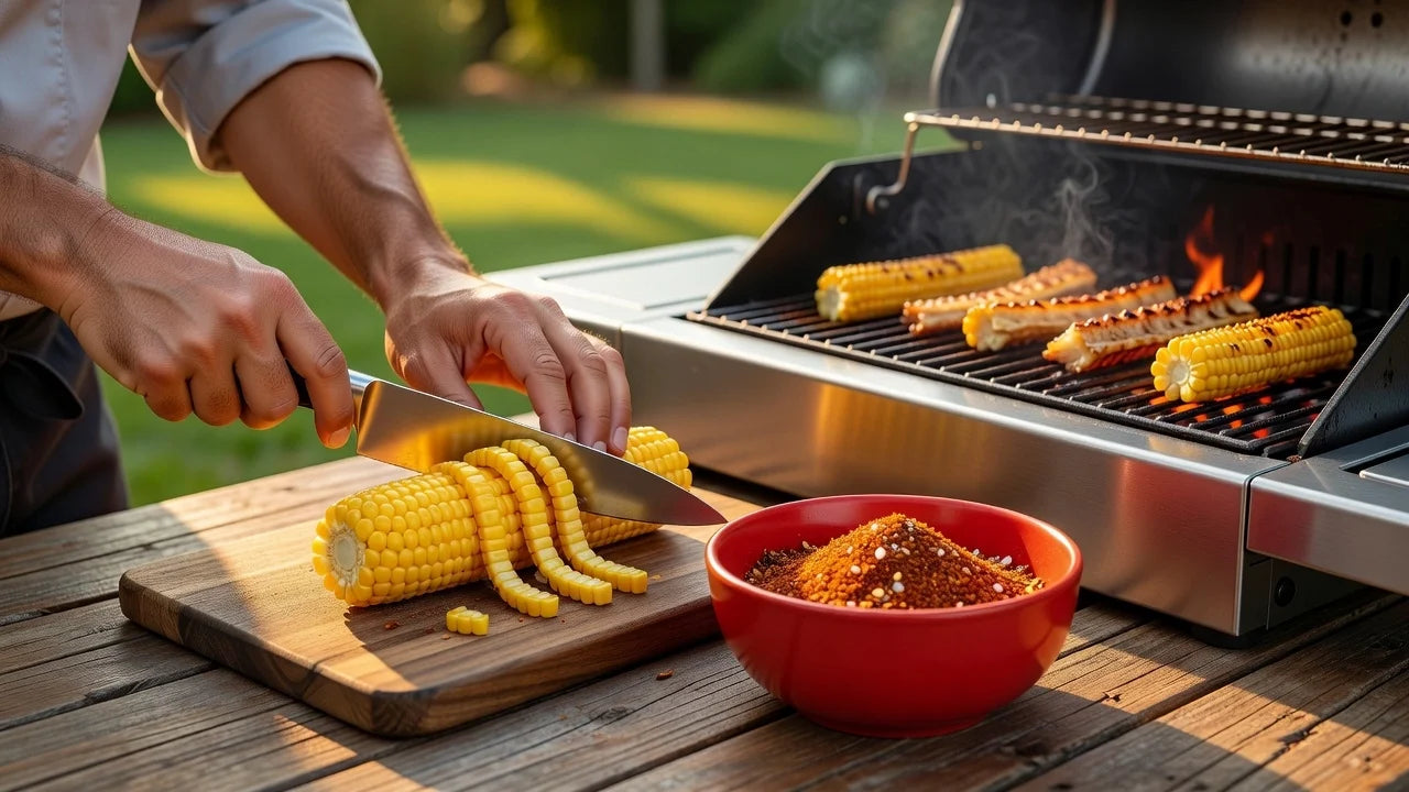 Professional header image for step-by-step guide: Corn Ribs on the BBQ: How to Cut, Season and Grill Them